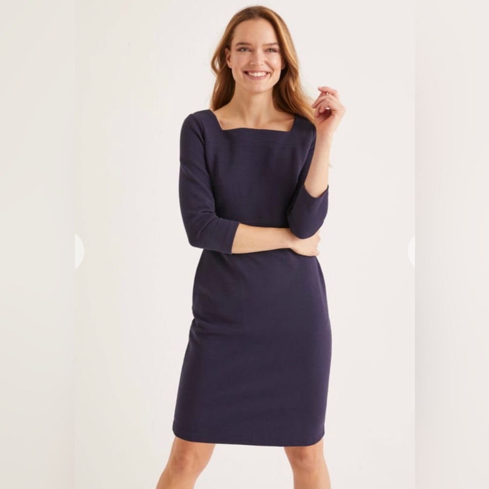 BODEN Katrina Ottoman Dress Navy Blue